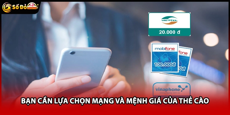 Bạn cần lựa chọn mạng và mệnh giá của thẻ cào